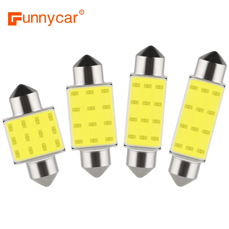 

10pcs Festoon 31mm 36mm 39mm 41/42mm C10W C5W LED COB bulbs for cars License plate Interior Reading Light 6500K 12SMD 12V White