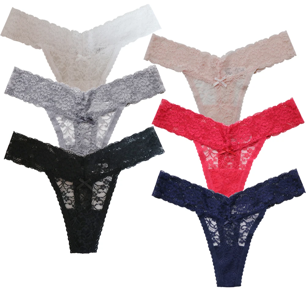 Women Lace Thong, Pack of 6 Underwear Sexy Bikini Low Waist Seamless Panties
Women Lace Thong, Pack of 6 Underwear Sexy Bikini Low Waist Seamless Panties