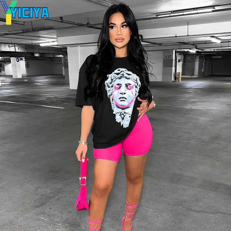 YICIYA Summer Tracksuit Female Fashion Print Casual Color Matching Two Piece Set T-shirt Short Sleeve Shorts Casual Women's 2022
YICIYA Summer Tracksuit Female Fashion Print Casual Color Matching Two Piece Set T-shirt Short Sleeve Shorts Casual Women's 2022