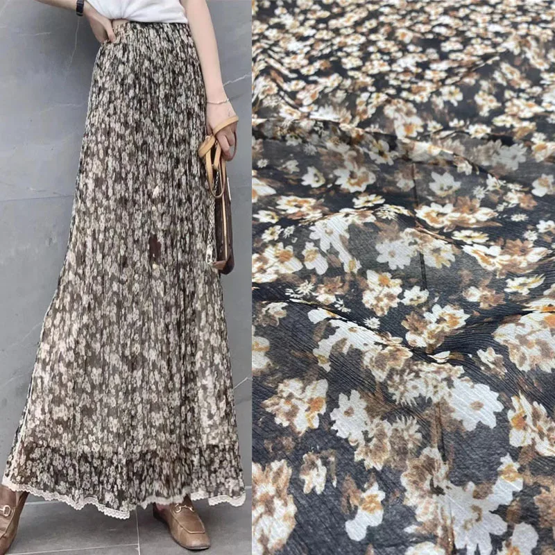 New Fashion Coffee Color Small Floral Silk Crepe Fabric Summer Dress Hem Skirt Shirt Mulberry Silk Light Luxury Div Fabric Woven
New Fashion Coffee Color Small Floral Silk Crepe Fabric Summer Dress Hem Skirt Shirt Mulberry Silk Light Luxury Div Fabric Woven