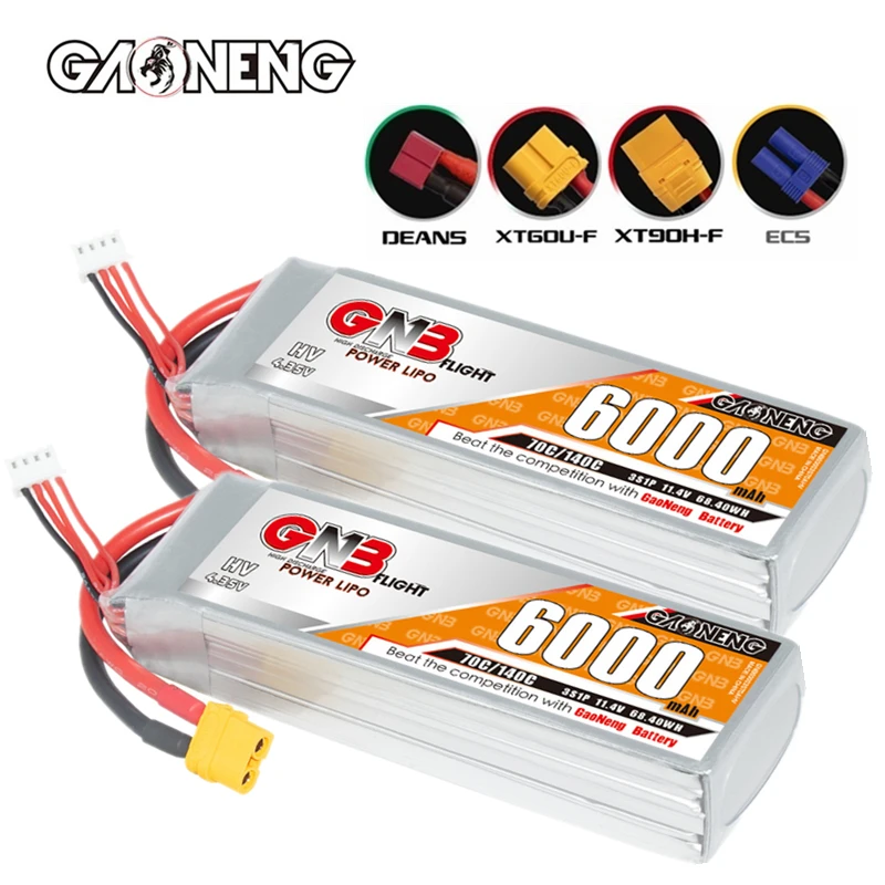 GNB 3S 11.4V 6000mAh 70C/140C HV Lipo Battery For UAV RC Helicopter FPV Drone Car Boat Light Weight 11.4V Battery
GNB 3S 11.4V 6000mAh 70C/140C HV Lipo Battery For UAV RC Helicopter FPV Drone Car Boat Light Weight 11.4V Battery