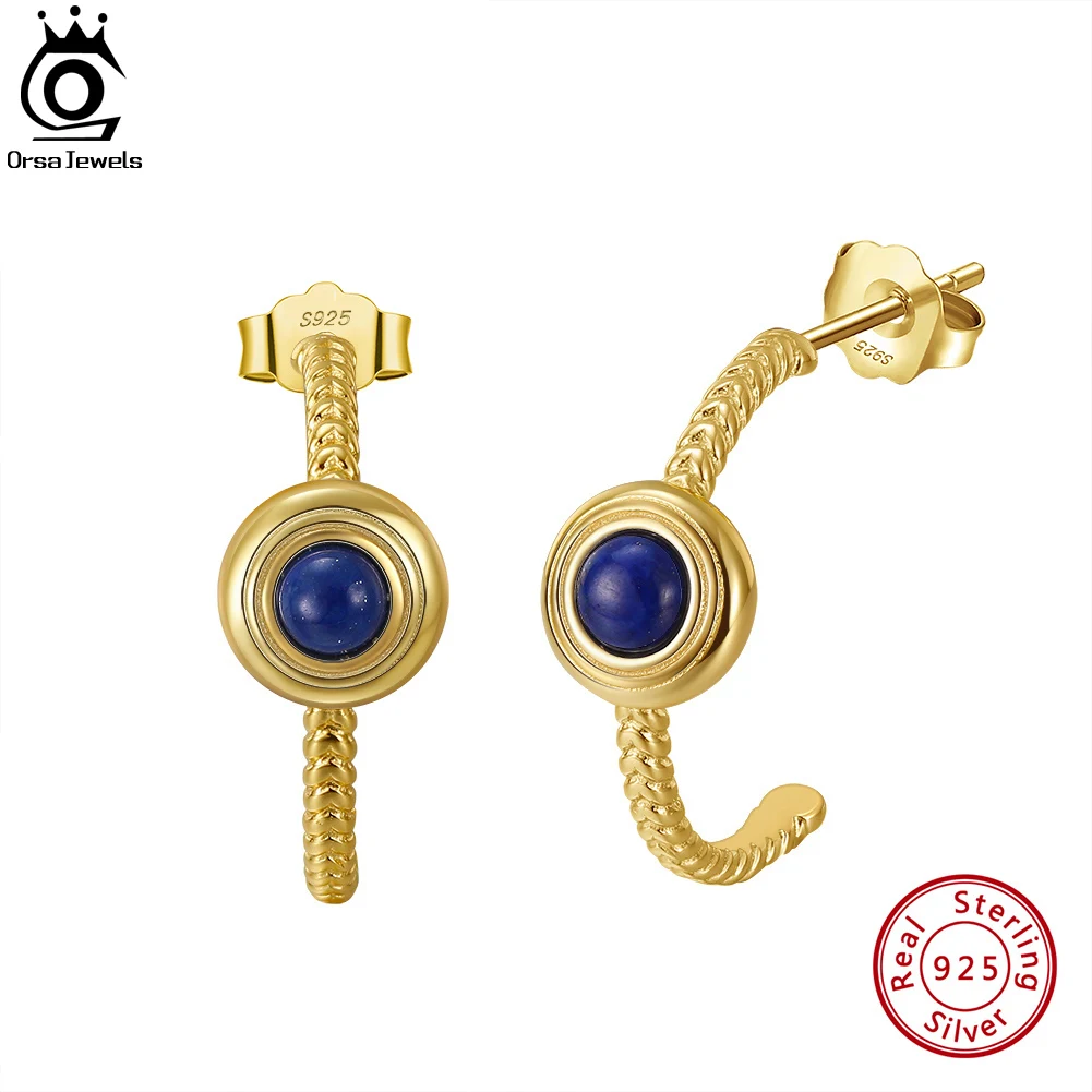 ORSA JEWELS Exquisite Round Natural Lapis Lazuli Stud Earrings in Solid 925 Sterling Silver for Women Earings Jewelry GME31
ORSA JEWELS Exquisite Round Natural Lapis Lazuli Stud Earrings in Solid 925 Sterling Silver for Women Earings Jewelry GME31
