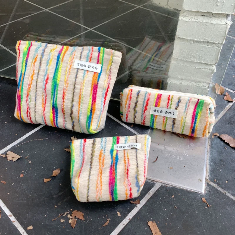 Korean Multifunctional Storage Bag Cosmetic Organizer Rainbow Striped Cotton Travel Bags for Women Home
Korean Multifunctional Storage Bag Cosmetic Organizer Rainbow Striped Cotton Travel Bags for Women Home