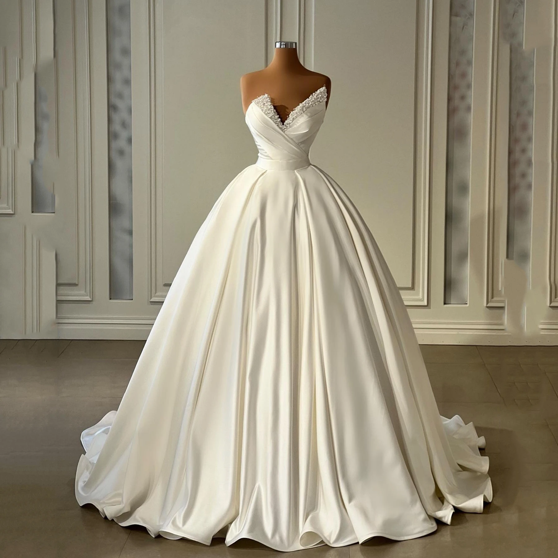 Eightree Elegant A-Line Wedding Dresses Sweetheart Pearls Bride Dress Boho Beach Princess Wedding Evening Prom Gown Custom Size
Eightree Elegant A-Line Wedding Dresses Sweetheart Pearls Bride Dress Boho Beach Princess Wedding Evening Prom Gown Custom Size