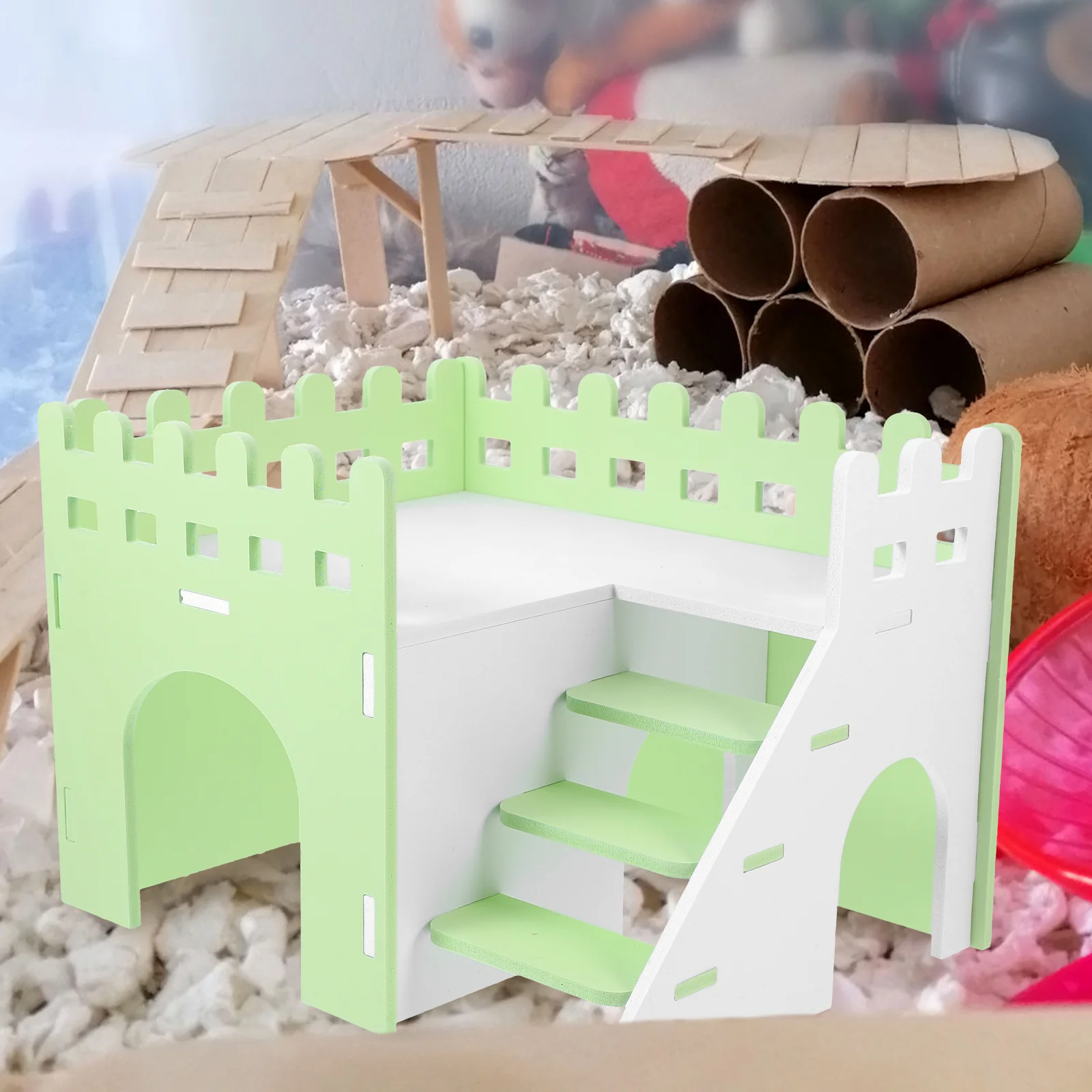 Hamster Hideout Small Animal Double Layer Villa with Ladder Chinchilla Hut
Hamster Hideout Small Animal Double Layer Villa with Ladder Chinchilla Hut