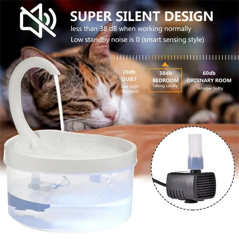 

2L Automatic Cat Water Fountain LED Electric Mute Water Feeder USB Dog Pet Drinker Bowl Pet Drinking Dispenser For Cat Dog