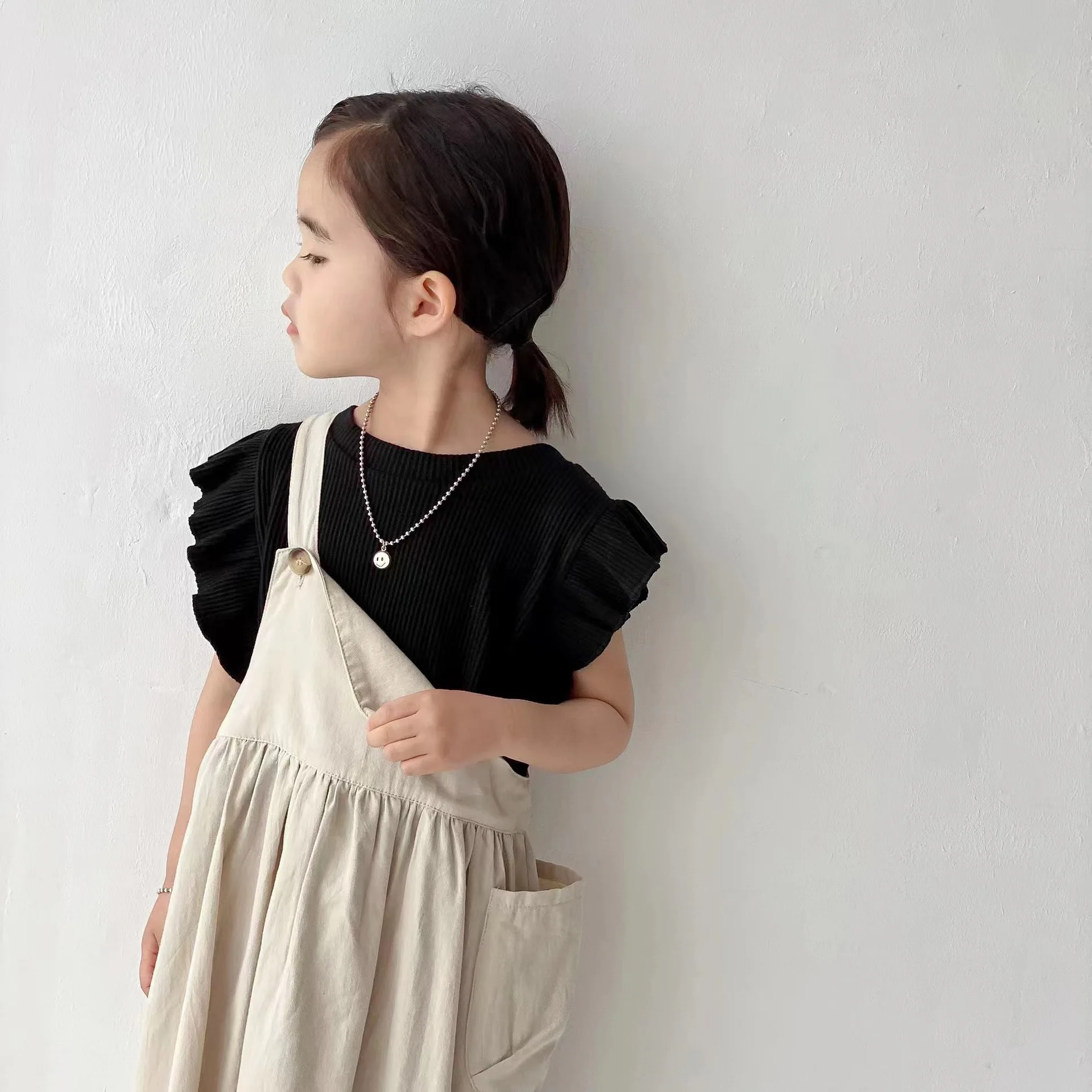 Весна-лето 2023, детская одежда, футболка с деревянными рукавами с ушками для девочек, рубашка с короткими рукавами для родителей и детей 
Весна-лето 2023, детская одежда, футболка с деревянными рукавами с ушками для девочек, рубашка с короткими рукавами для родителей и детей