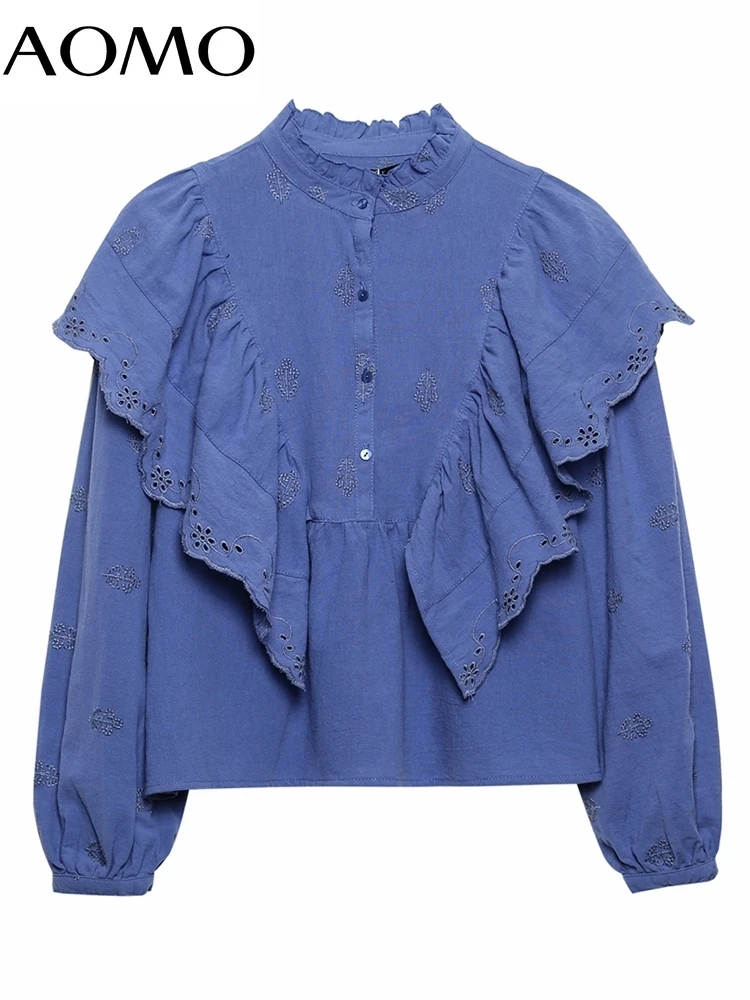 AOMO Women Retro Embroidery Ruffles Cotton Blouse Shirt Long Sleeve 2022 Chic Female Shirt Tops 6H60A
AOMO Women Retro Embroidery Ruffles Cotton Blouse Shirt Long Sleeve 2022 Chic Female Shirt Tops 6H60A