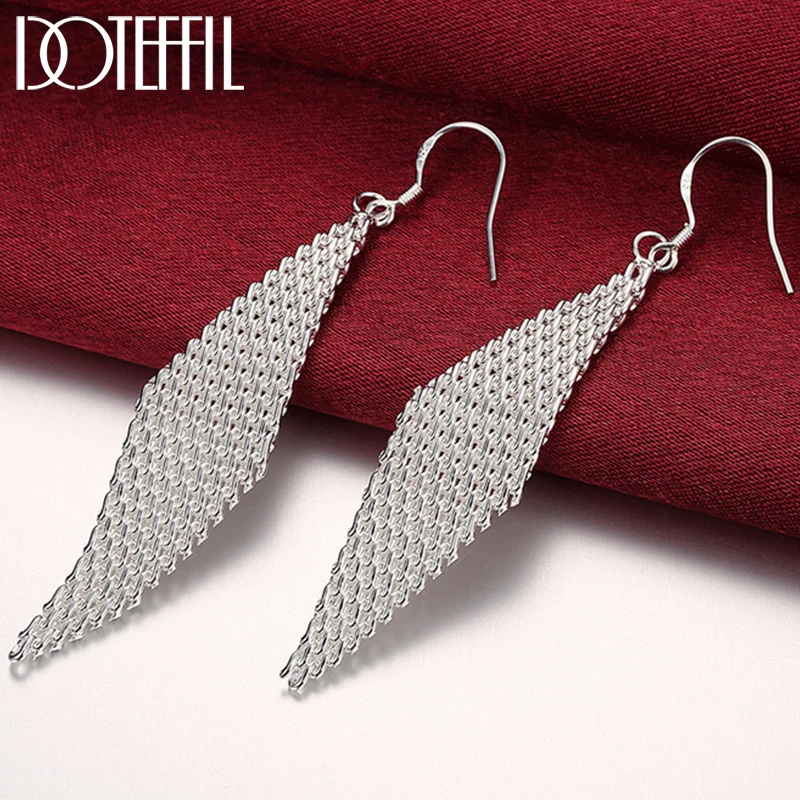DOTEFFIL 925 Sterling Silver Intertwined Network Drop Earrings For Women Wedding Engagement Party Jewelry
DOTEFFIL 925 Sterling Silver Intertwined Network Drop Earrings For Women Wedding Engagement Party Jewelry