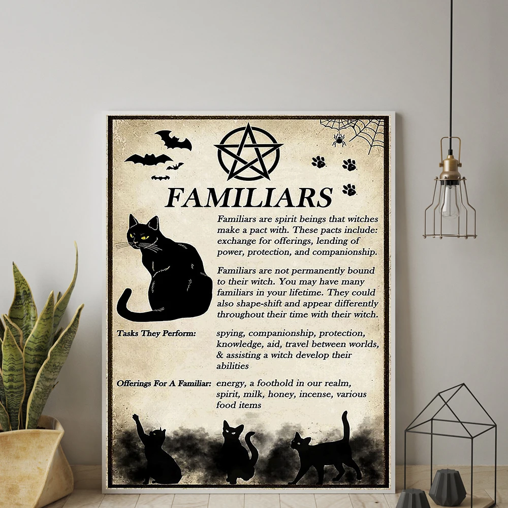 Black Cat Witch Familiar Wall Art Canvas Painting Vintage Cat Posters And Prints Wall Pictures For Bed Room Home Kitchen Decor
Black Cat Witch Familiar Wall Art Canvas Painting Vintage Cat Posters And Prints Wall Pictures For Bed Room Home Kitchen Decor