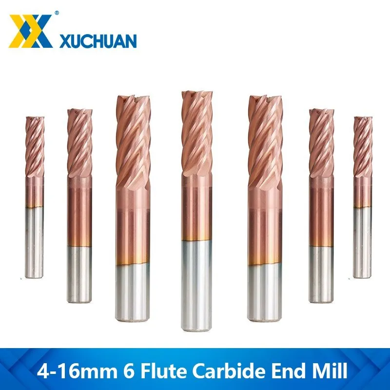 6 Flute Carbide End Mill HRC 55 CNC Milling Cutter TiCN Coated Spiral Milling Tool CNC Router Bit 4-16mm
6 Flute Carbide End Mill HRC 55 CNC Milling Cutter TiCN Coated Spiral Milling Tool CNC Router Bit 4-16mm