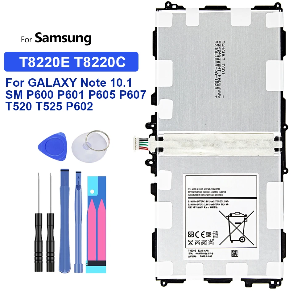 

Tablet Replacement Battery T8220E For Samsung Galaxy SM-P601 P600 T520 P601 P605 P607 Note 10.1 2014 Edition 8220mAh