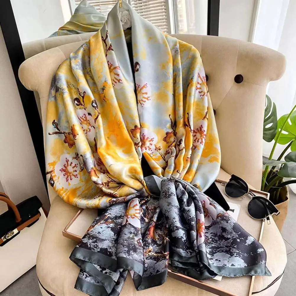 Sunscreen Exquisite Faux Silk Scarf Women Green Peacock Pattern Rectangle Shawl Costume Accessories
Sunscreen Exquisite Faux Silk Scarf Women Green Peacock Pattern Rectangle Shawl Costume Accessories