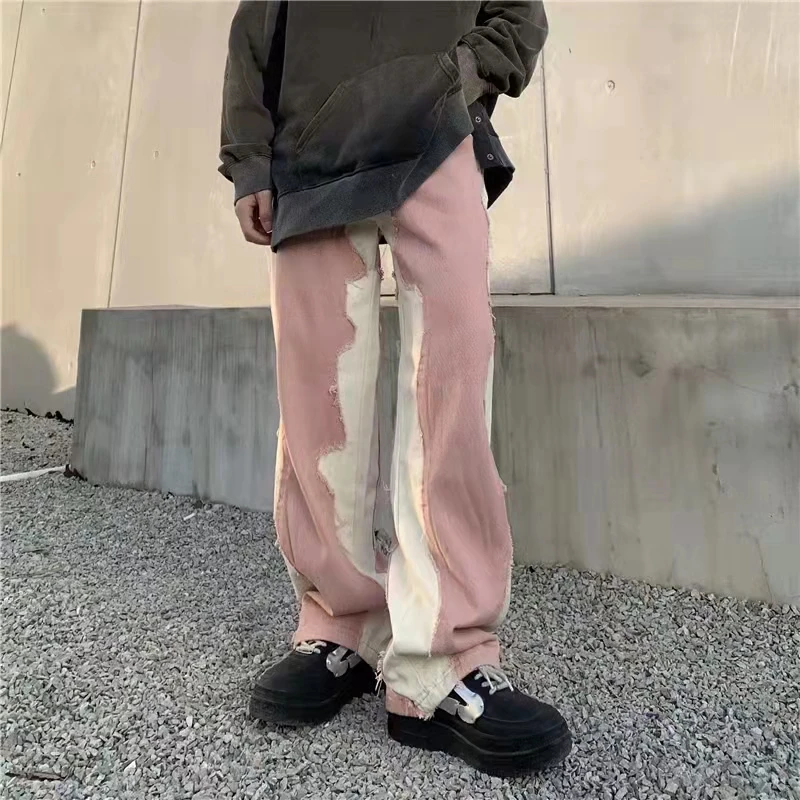 Harajuku Color Match Ripped Wide Leg Casual Jeans Pants Male and Female Straight Oversized Streetwear Loose Denim Trousers
Harajuku Color Match Ripped Wide Leg Casual Jeans Pants Male and Female Straight Oversized Streetwear Loose Denim Trousers