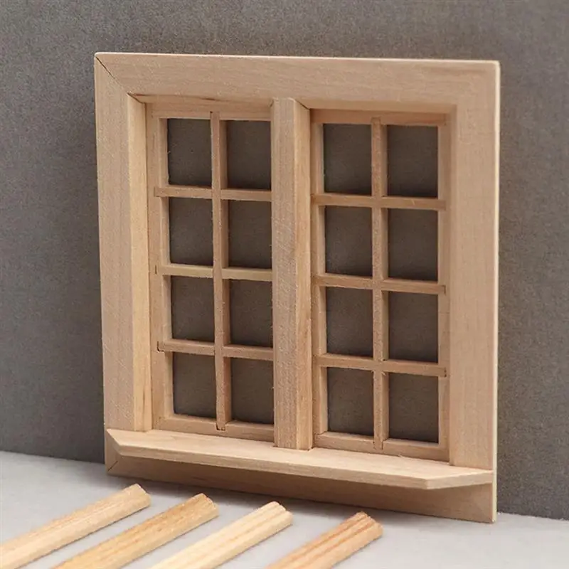Wooden Blank Window Dolly House Adornment Miniature Window Model Mini House Decor
Wooden Blank Window Dolly House Adornment Miniature Window Model Mini House Decor