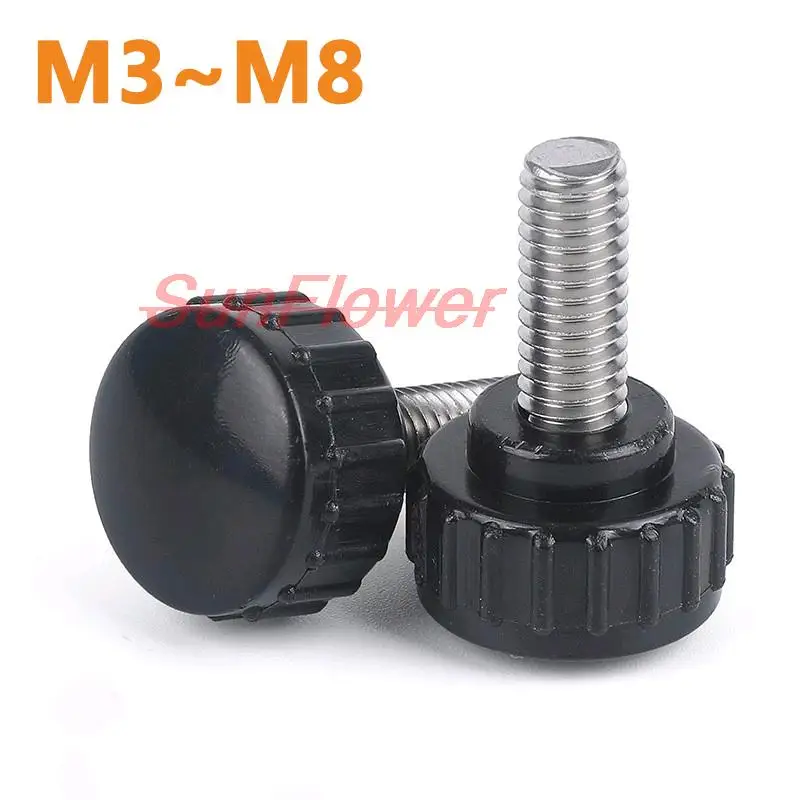 304 Stainless Steel M3 M4 M5 M6 M8 Round Head Handle Hand Screw Round Knurled Rubber Thumb Screw Plastic Tighten Bolt Nuts Knob 
304 Stainless Steel M3 M4 M5 M6 M8 Round Head Handle Hand Screw Round Knurled Rubber Thumb Screw Plastic Tighten Bolt Nuts Knob