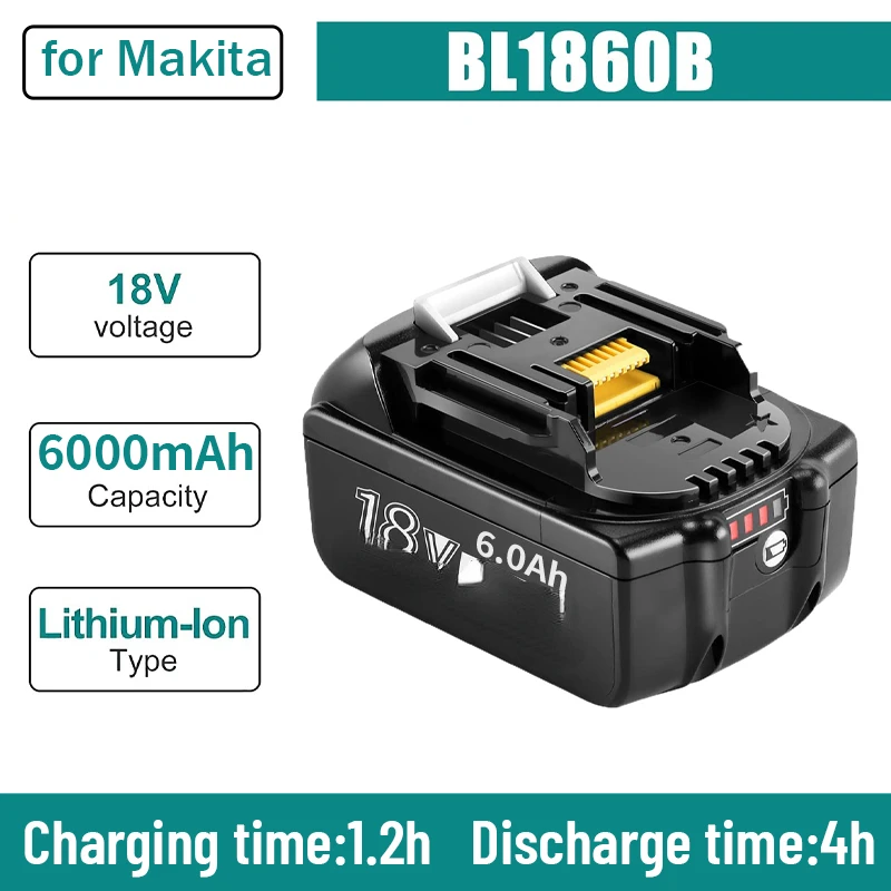 100% оригинал для Makita 18 в 6000 мАч перезаряжаемый аккумулятор для электроинструментов со светодиодом Li-Ion Замена LXT BL1860B BL1860 BL1850
100% оригинал для Makita 18 в 6000 мАч перезаряжаемый аккумулятор для электроинструментов со светодиодом Li-Ion Замена LXT BL1860B BL1860 BL1850