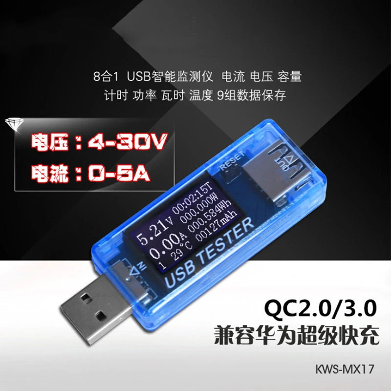 8 IN 1 Voltmeter Usb Tester Voltage indicator Energy Meter USB Detector Monitor Volt Current Ammeter QC2.0 3.0 4-30V
8 IN 1 Voltmeter Usb Tester Voltage indicator Energy Meter USB Detector Monitor Volt Current Ammeter QC2.0 3.0 4-30V