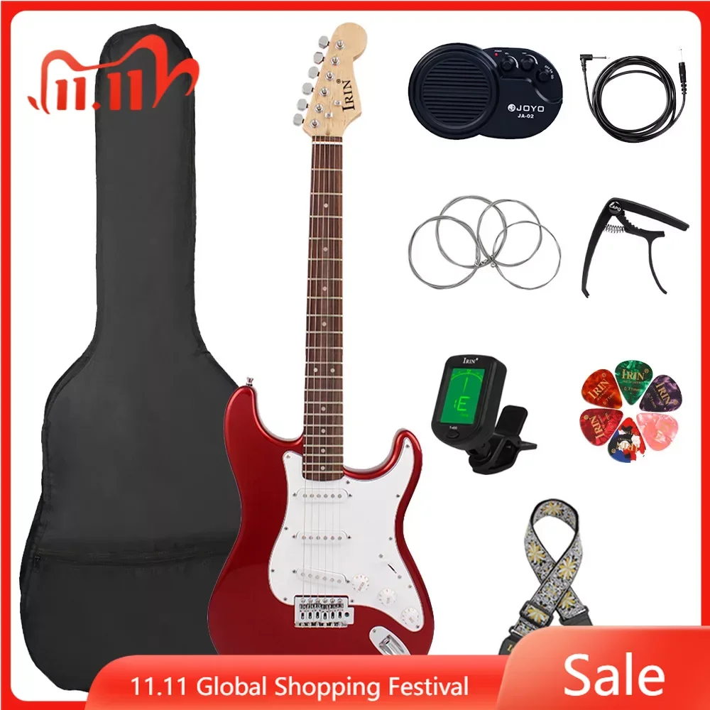 IRIN 39 Inch ST Electric Guitar 6 String 21 Frets Basswood Body Electric Guitar With Speaker Necessary Guitar Parts Accessories
IRIN 39 Inch ST Electric Guitar 6 String 21 Frets Basswood Body Electric Guitar With Speaker Necessary Guitar Parts Accessories