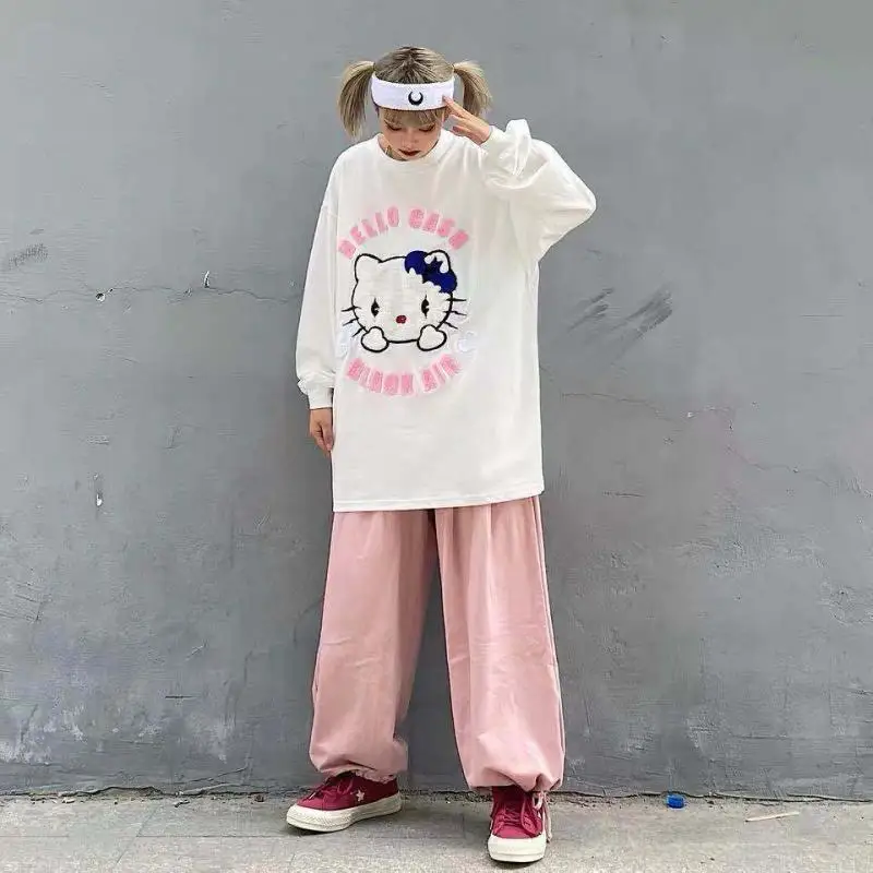 Kawaii Sanrio Spring Summer New Three-Dimensional Hellokitty Embroidery Long-Sleeved T-Shirt Cartoon Cute Girl Loose Casual Tops
Kawaii Sanrio Spring Summer New Three-Dimensional Hellokitty Embroidery Long-Sleeved T-Shirt Cartoon Cute Girl Loose Casual Tops