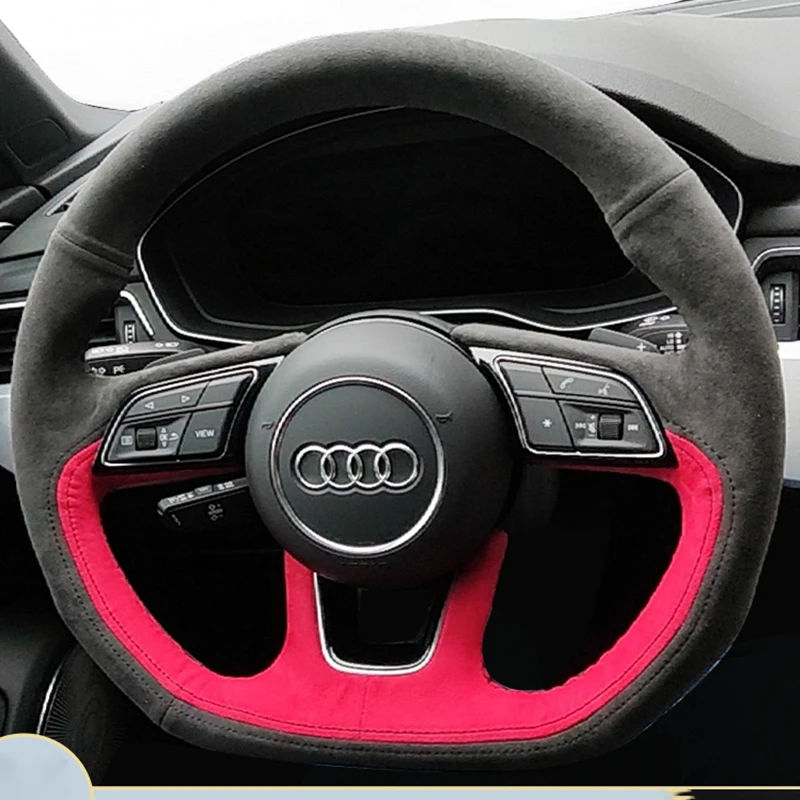 Чехол рулевого колеса автомобиля прошитая вручную плетеная противоскользящая замшевая кожа для Audi A4l A6l A3 A5 Q5l Q3 Q7 A8 TT Q2l автомобильные аксессуары
Чехол рулевого колеса автомобиля прошитая вручную плетеная противоскользящая замшевая кожа для Audi A4l A6l A3 A5 Q5l Q3 Q7 A8 TT Q2l автомобильные аксессуары