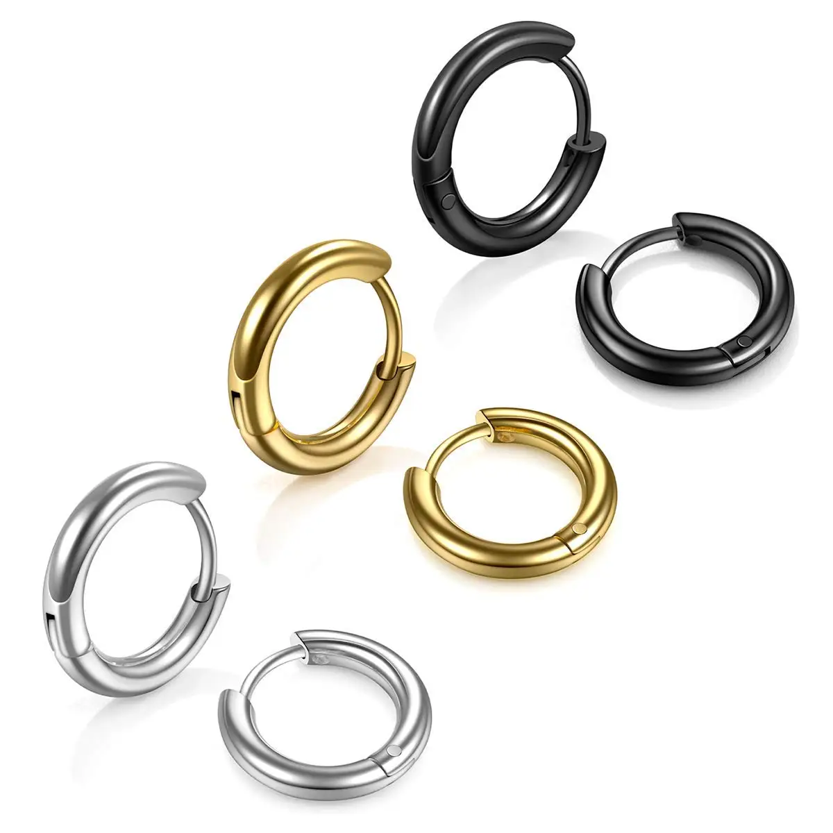 Серьги-кольца для пирсинга Huggie, 3 пары
Серьги-кольца для пирсинга Huggie, 3 пары