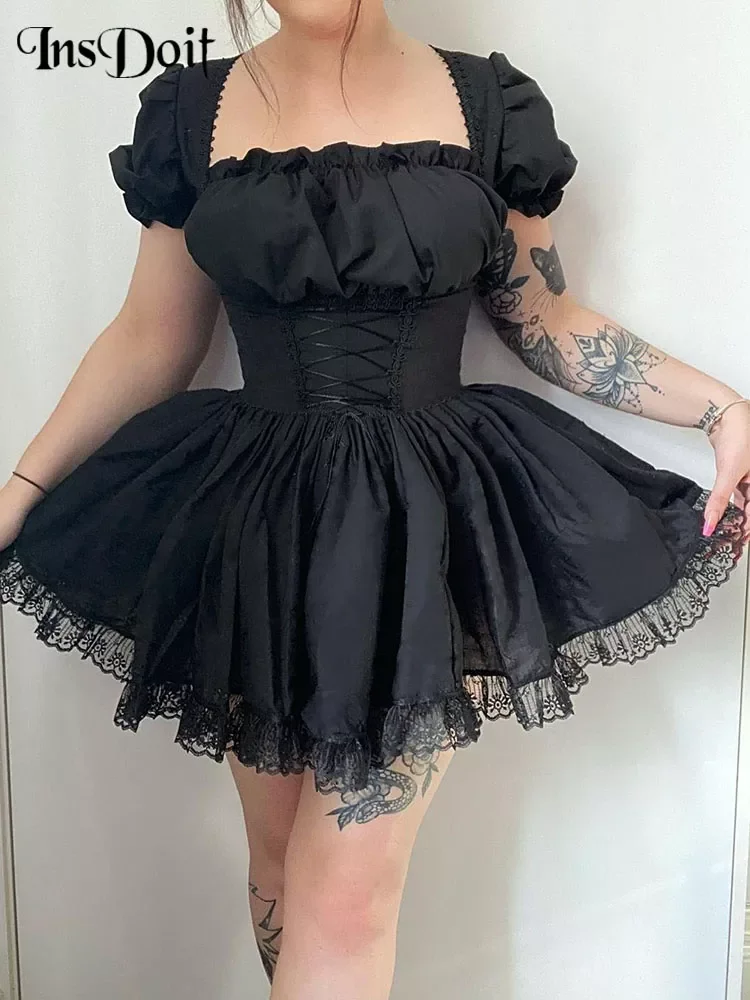 InsDoit Gothic Black Corset Dress Women Harajuku Vintage Lace Aesthetic Lace Up High Waist Mini Dress Punk Elegant A Line Dress
InsDoit Gothic Black Corset Dress Women Harajuku Vintage Lace Aesthetic Lace Up High Waist Mini Dress Punk Elegant A Line Dress