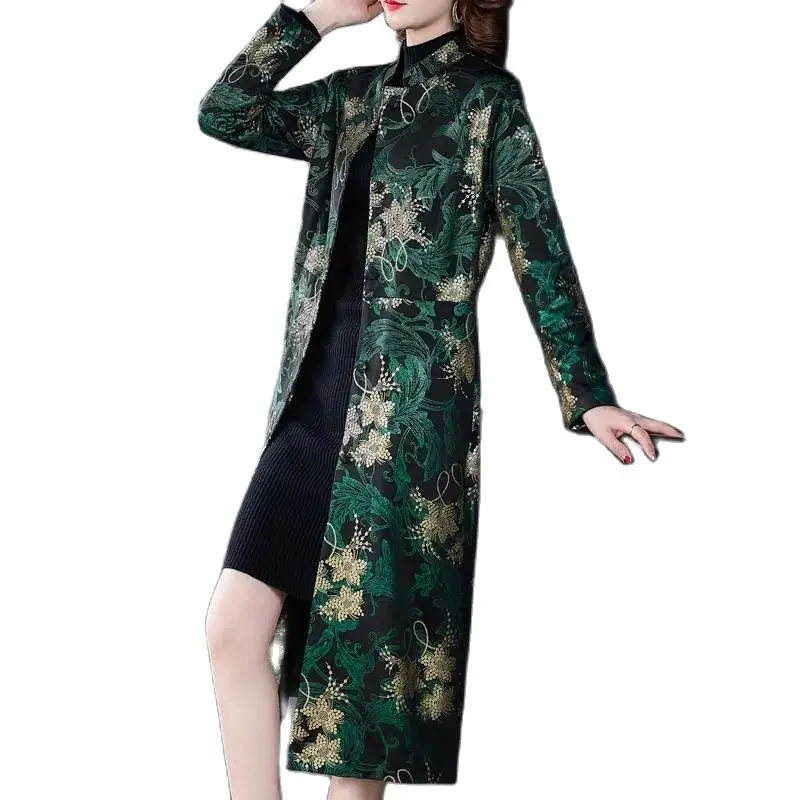 2022 Spring And Autumn New Mother's Clothing Printing Fashion Temperament Windbreaker Coat Single-Breasted Ladies Jacket
2022 Spring And Autumn New Mother's Clothing Printing Fashion Temperament Windbreaker Coat Single-Breasted Ladies Jacket