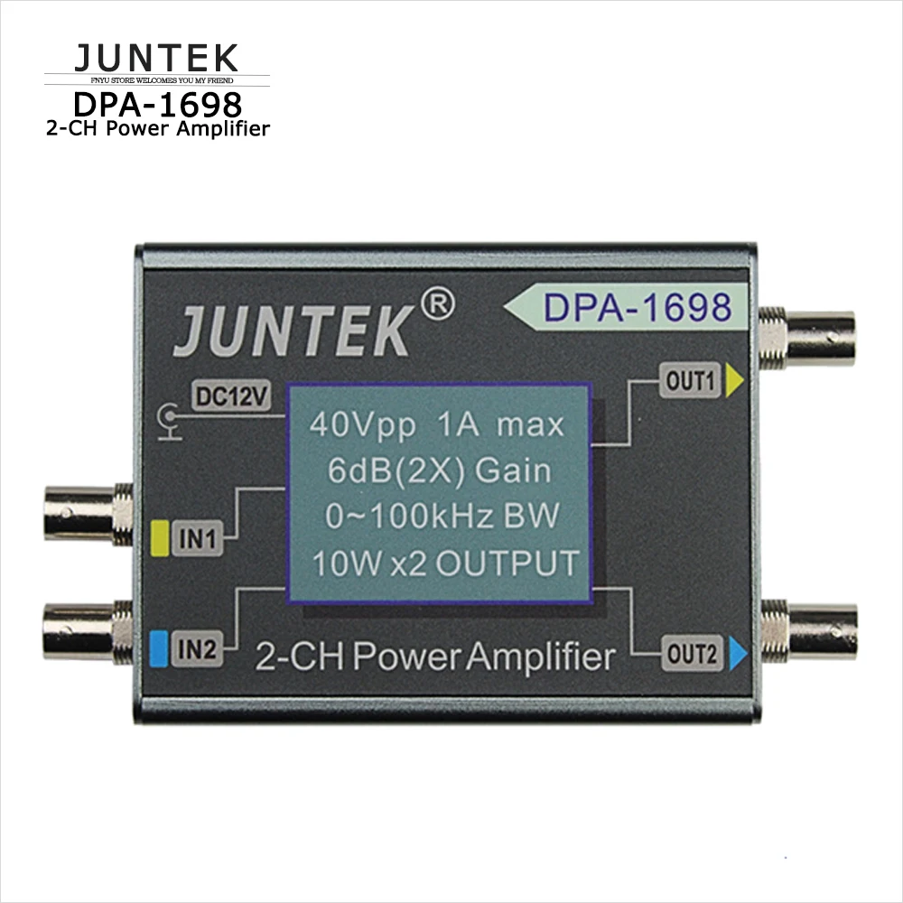 2-канальный усилитель мощности JUNTEK DPA-1698 40 в генератор сигналов высокой мощности DC DDS двухканальный усилитель мощности
2-канальный усилитель мощности JUNTEK DPA-1698 40 в генератор сигналов высокой мощности DC DDS двухканальный усилитель мощности