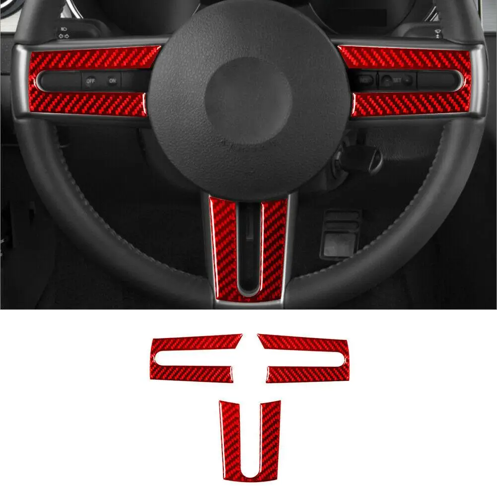 3PCS Steering Wheel Panel Cover Stickers Red Carbon Fiber Steering Wheel Trim For Ford Mustang 2005-2009 Car Interior Decoration
3PCS Steering Wheel Panel Cover Stickers Red Carbon Fiber Steering Wheel Trim For Ford Mustang 2005-2009 Car Interior Decoration