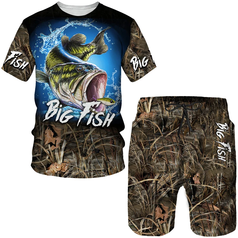 Men's T-shirt Sets Fishing Battle Camo 3D Print Tracksuit T Shirts Shorts 2 Pieces Streetwear Oversized Man Suits Sportswear
Men's T-shirt Sets Fishing Battle Camo 3D Print Tracksuit T Shirts Shorts 2 Pieces Streetwear Oversized Man Suits Sportswear
