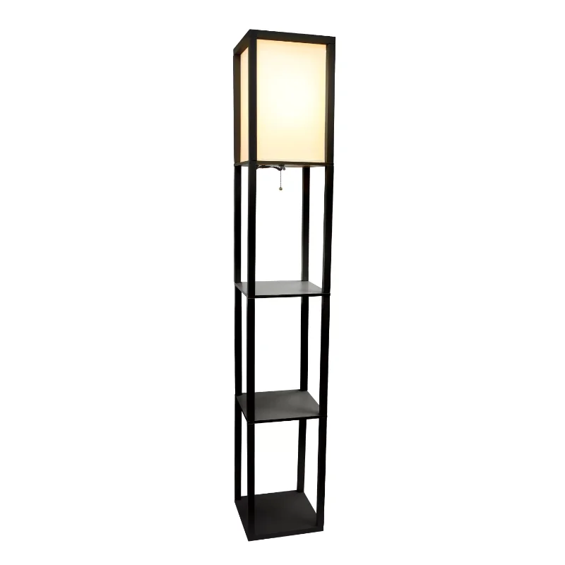 Simple Designs Floor Lamp Etagere Organizer Storage Shelf with Linen Shade Black
Simple Designs Floor Lamp Etagere Organizer Storage Shelf with Linen Shade Black