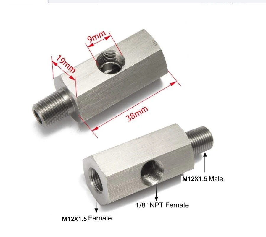 1/8 NPT Oil Pressure Sensor Tee 1/8 NPT Female to 1/8 NPT Male with 1/8 NPT Side Port Adapters Turbo Supply Feed Line Gauge Hose
1/8 NPT Oil Pressure Sensor Tee 1/8 NPT Female to 1/8 NPT Male with 1/8 NPT Side Port Adapters Turbo Supply Feed Line Gauge Hose