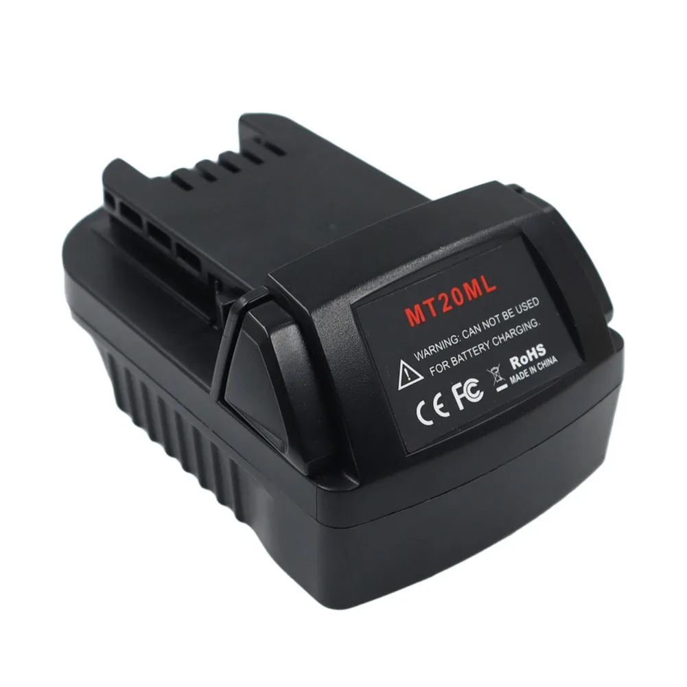 MT20ML Battery Adapter Converter For Makita 18V Li-Ion Battery To For Milwaukee 18V Cordless Power Tools Accessories Black
MT20ML Battery Adapter Converter For Makita 18V Li-Ion Battery To For Milwaukee 18V Cordless Power Tools Accessories Black
