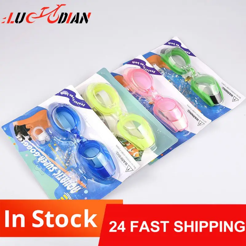 

Chidren Swimming Three-piece Adjustable Anti Fog Swimming Goggles Nose Clip Ear Plug Color Random Swimming Set Accessories