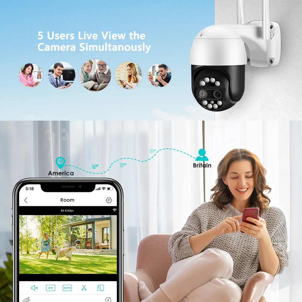 8MP 2.4G WiFi 4K Surveillance IP Camera Dual Lens Waterproof Surveillance Security Camera Night Vision Two-way Audio for Outdoor
8MP 2.4G WiFi 4K Surveillance IP Camera Dual Lens Waterproof Surveillance Security Camera Night Vision Two-way Audio for Outdoor