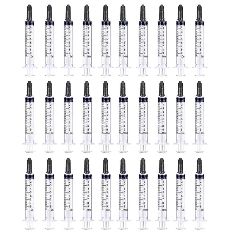 

30Pcs 10ML Plastic Syringe With Cap Measuring Cubs Nutrients Syringe For Injectors Ink Cartridge Pets Cat Feeders