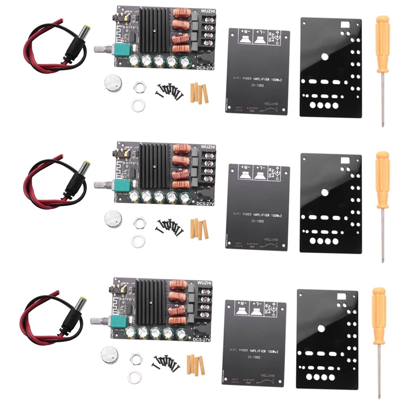 3X ZK-1002 HIFI Bluetooth 5.0 High Power Digital Amplifier Stereo Board 100W+100W AMP Amplificador Audio Home Theater
3X ZK-1002 HIFI Bluetooth 5.0 High Power Digital Amplifier Stereo Board 100W+100W AMP Amplificador Audio Home Theater