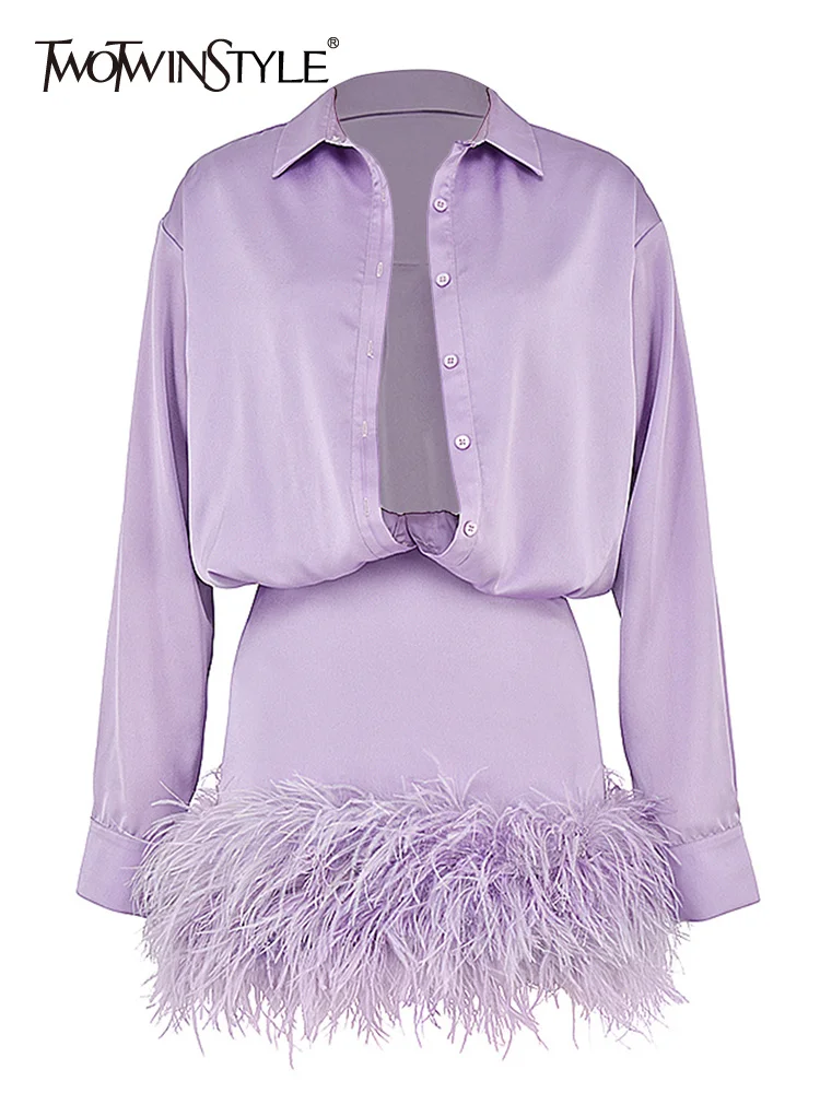 BFSH Sexy Dress For Women Lapel Long Sleeve High Waist Patchwork Feathers Solid Mini Dresses Female Spring Clothes Style
BFSH Sexy Dress For Women Lapel Long Sleeve High Waist Patchwork Feathers Solid Mini Dresses Female Spring Clothes Style