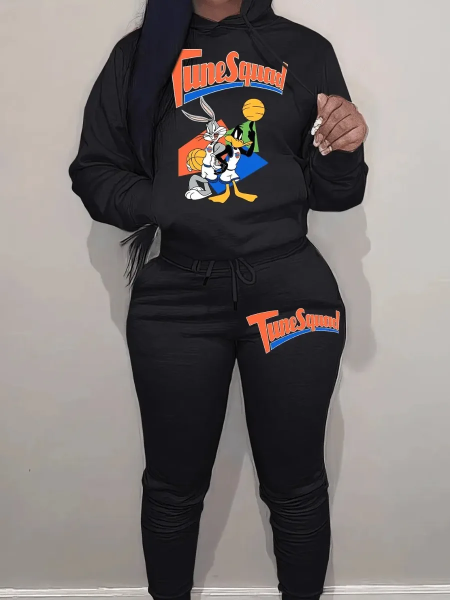 LW Cartoon Letter Print Tracksuit Set Long Sleeve Hoodie+Drawstring Trousers Women Two Pieces Matching Suits
LW Cartoon Letter Print Tracksuit Set Long Sleeve Hoodie+Drawstring Trousers Women Two Pieces Matching Suits