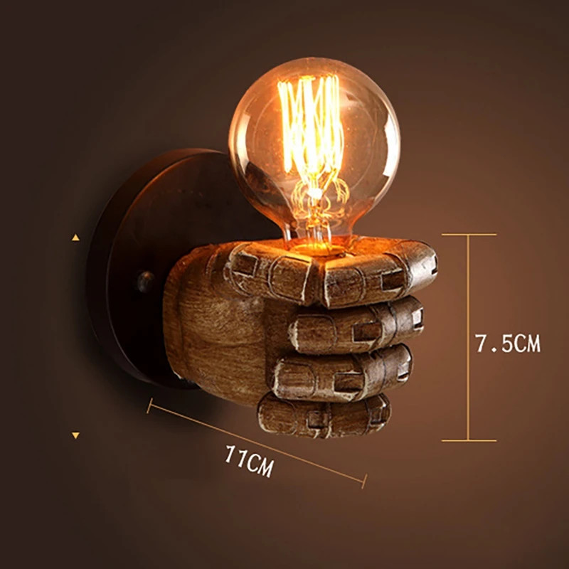 Creative Retro Antique Fist Wall Lighting Vintage Industrial E27 Lamp Base For Corridor Kitchen Bedroom Cafe Illuminated
Creative Retro Antique Fist Wall Lighting Vintage Industrial E27 Lamp Base For Corridor Kitchen Bedroom Cafe Illuminated