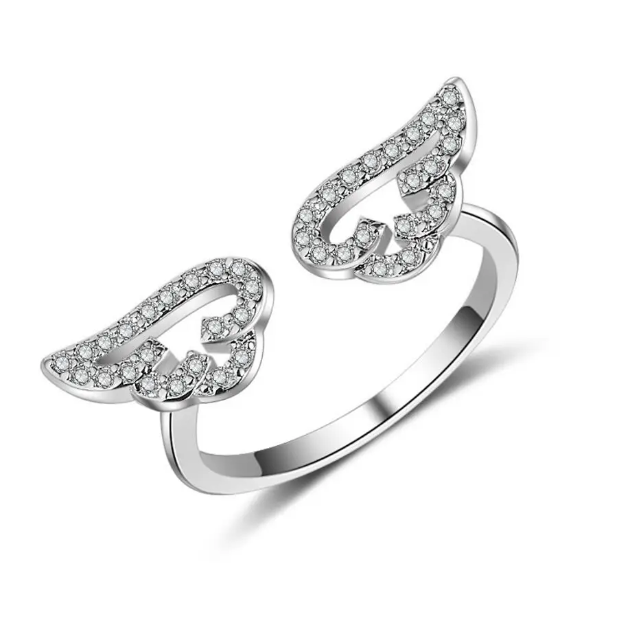 925 rings Stylish Sweet Zircon Wing Shape Ring S925 Sterling Silver Ring for Women 
925 rings Stylish Sweet Zircon Wing Shape Ring S925 Sterling Silver Ring for Women