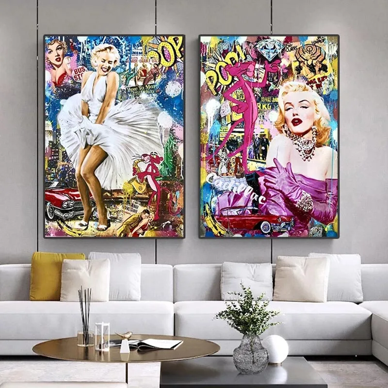 Fashion Sexy Marilyn Monroe Graffiti Pop Art Canvas Painting Marilyn Monroe Blowing Skirt Poster Wall Art for Room Home Decor
Fashion Sexy Marilyn Monroe Graffiti Pop Art Canvas Painting Marilyn Monroe Blowing Skirt Poster Wall Art for Room Home Decor