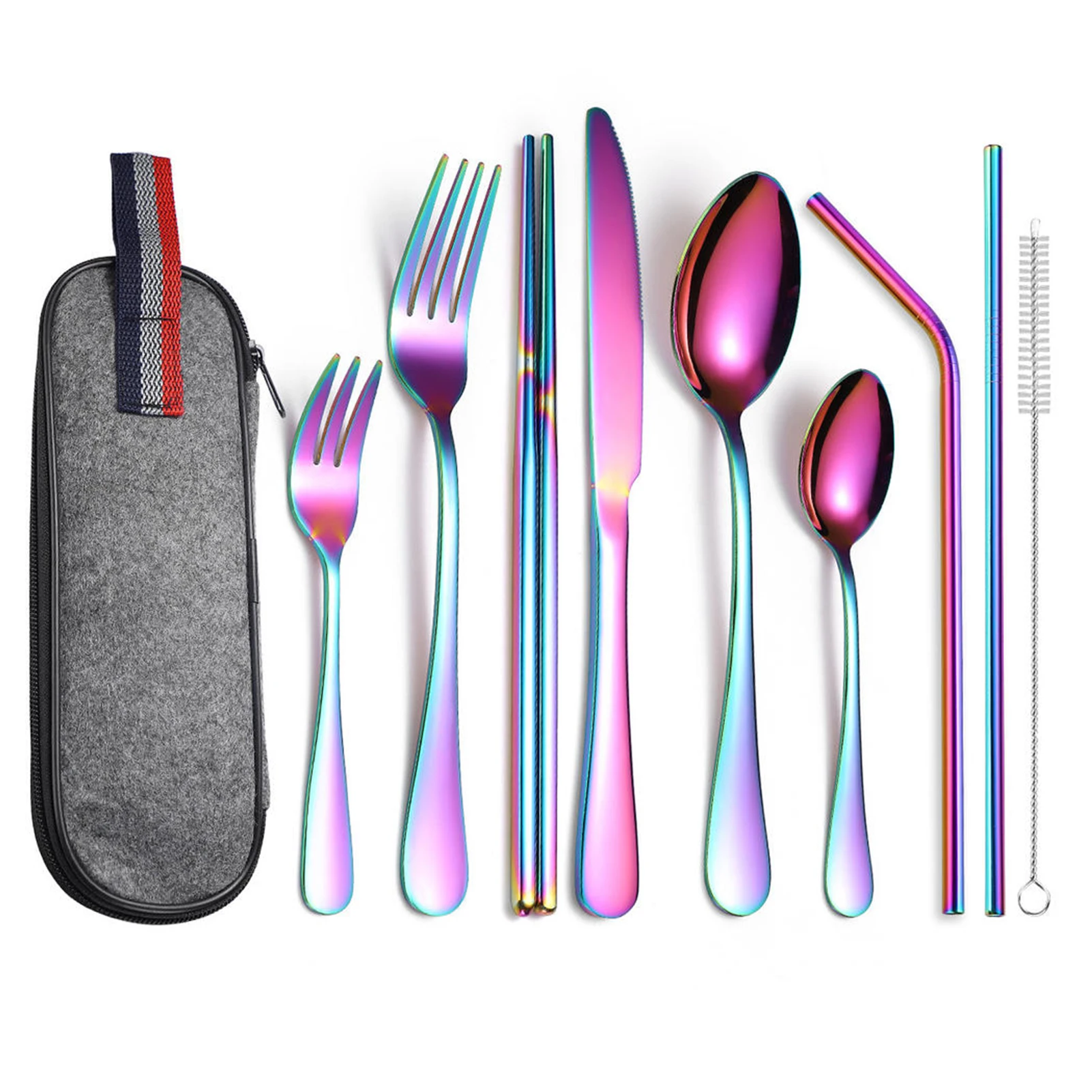 9Pcs Straws Chopsticks Spoon And Fork With Case Portable Cutlery Set Stainless Steel Silverware Set for School Travel Camping
9Pcs Straws Chopsticks Spoon And Fork With Case Portable Cutlery Set Stainless Steel Silverware Set for School Travel Camping