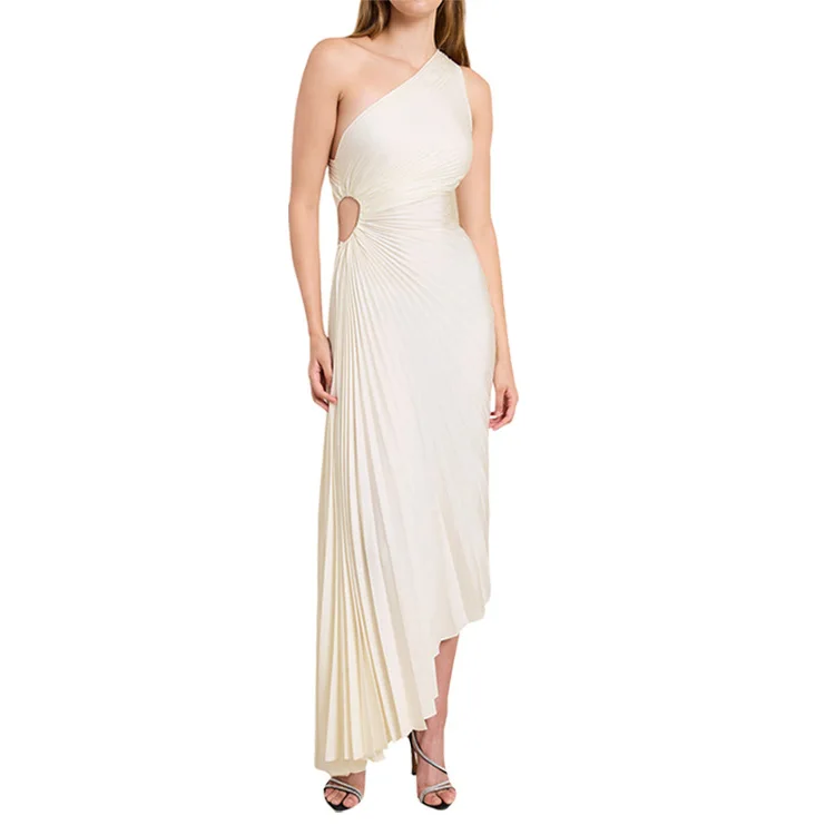 Sexy Fashion Slim Fit Dress 2023 Summer New Sleeveless One Shoulder Satin Oblique Neck Pleated Hollow out Dress
Sexy Fashion Slim Fit Dress 2023 Summer New Sleeveless One Shoulder Satin Oblique Neck Pleated Hollow out Dress