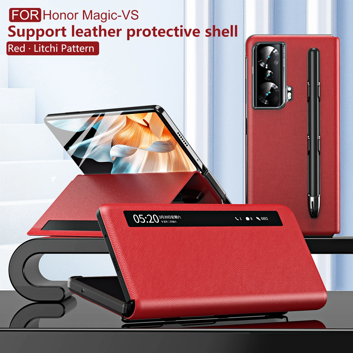Smart Window View Case for Honor Magic Vs Cover PU Leather Stand Holder Shell Full Protect Fundas with Pen for Honor Magic Vs
Smart Window View Case for Honor Magic Vs Cover PU Leather Stand Holder Shell Full Protect Fundas with Pen for Honor Magic Vs