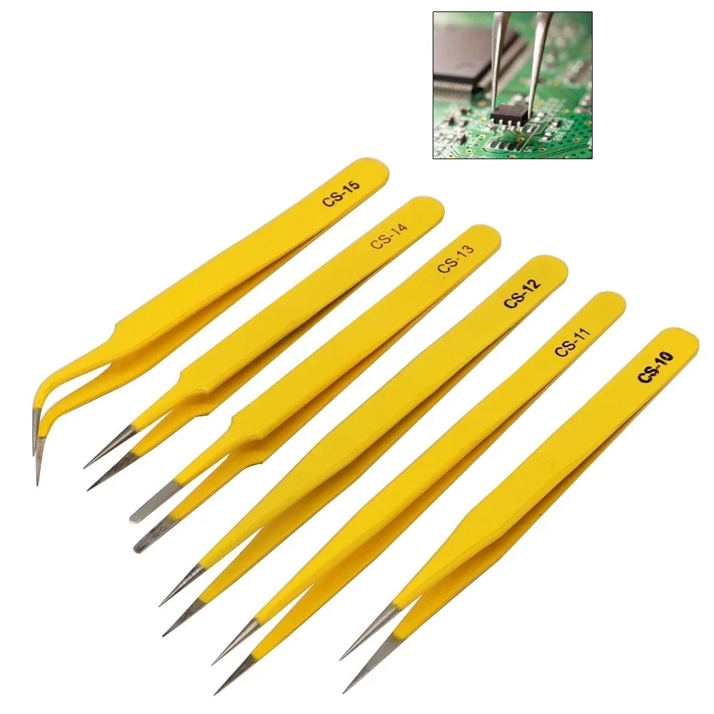 1PC Stainless Steel Industrial Anti-Static Tweezers Precision Tweezers Curved Straight Tip Forceps Phone PCB Repair Hand Tools
1PC Stainless Steel Industrial Anti-Static Tweezers Precision Tweezers Curved Straight Tip Forceps Phone PCB Repair Hand Tools