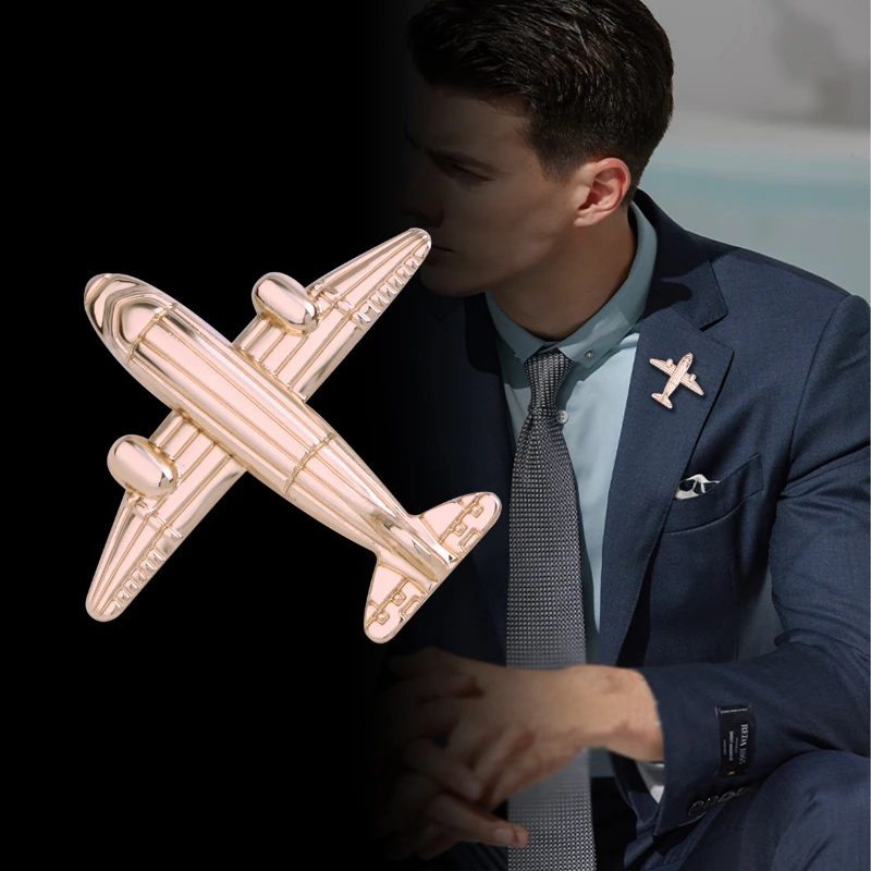 

Retro Metal Airplane Brooch Pins Men's Suit Shirt Badge Aircraft Lapel Pin Corsage Fashion Jewelry Brooches Accessories Gifts