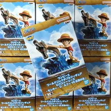 Bandai BANPRESTO Anime One Piece World Log Stories Monkey D Luffy VS Local Sea Monster PVC Action Figures 70mm Figurine Toys