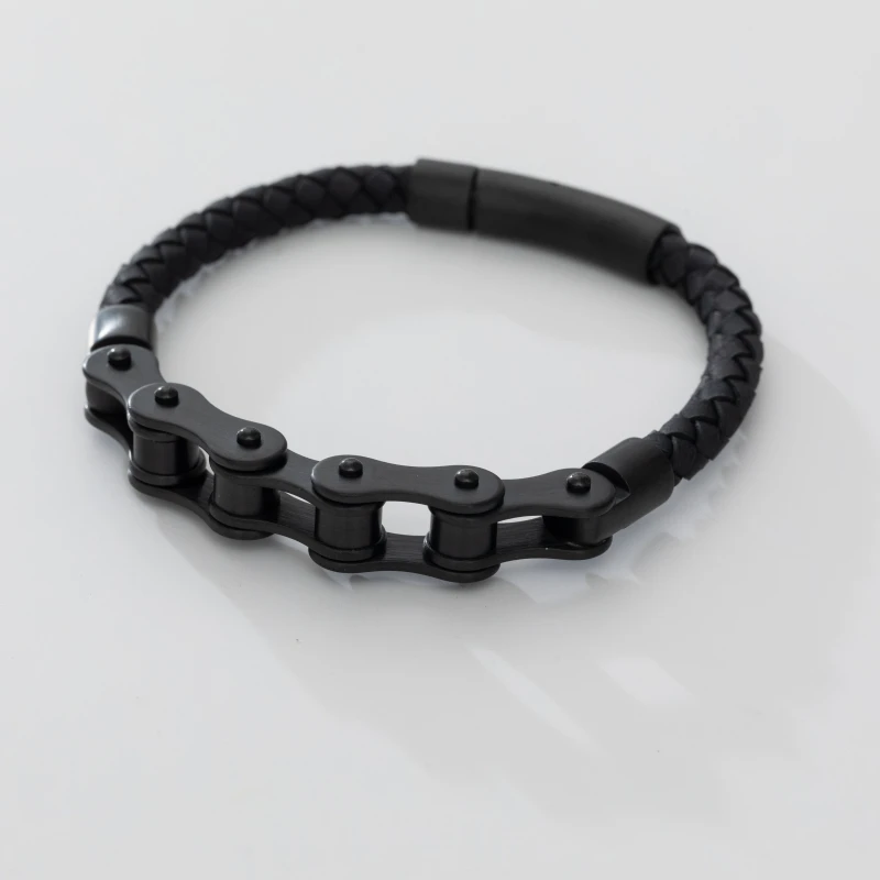 Fashion Punk Black High Quality Metal Bicycle Chain Leather Bracelet Men's Rock Party Biker Jewelry
Fashion Punk Black High Quality Metal Bicycle Chain Leather Bracelet Men's Rock Party Biker Jewelry